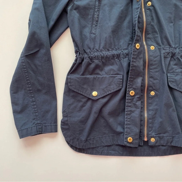 Chocolate USA Navy Blue Utility Hooded Field Jacket Gold Hardware Small - Picture 3 of 11